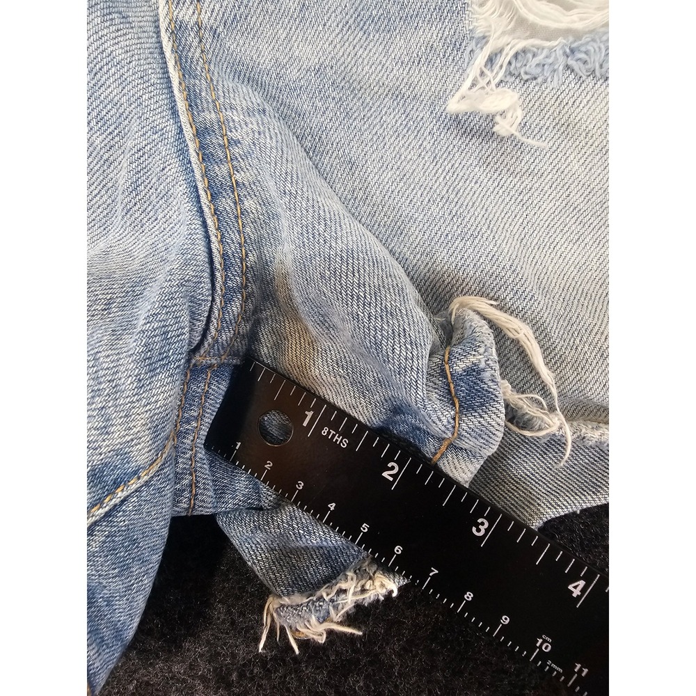 American Eagle 90s Boyfriend Shorts Womens 8 Light Wash Distressed High Rise - Picture 6 of 7